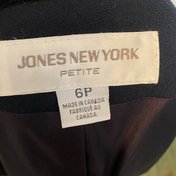 Jones New York virgin wool & velvet Women's Double-Breasted blazer 6 petite - Picture 9 of 11